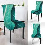 Turquoise Banana Leaf Print Dining Chair Slipcover