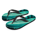 Turquoise Banana Leaf Print Flip Flops