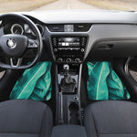 Turquoise Banana Leaf Print Front and Back Car Floor Mats
