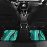 Turquoise Banana Leaf Print Front and Back Car Floor Mats