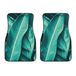 Turquoise Banana Leaf Print Front Car Floor Mats