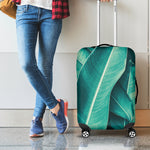 Turquoise Banana Leaf Print Luggage Cover