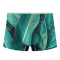 Turquoise Banana Leaf Print Men's Boxer Briefs