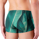 Turquoise Banana Leaf Print Men's Boxer Briefs