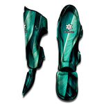 Turquoise Banana Leaf Print Muay Thai Shin Guard