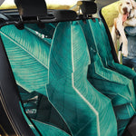 Turquoise Banana Leaf Print Pet Car Back Seat Cover