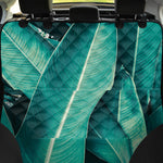 Turquoise Banana Leaf Print Pet Car Back Seat Cover