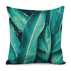 Turquoise Banana Leaf Print Pillow Cover