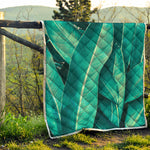 Turquoise Banana Leaf Print Quilt