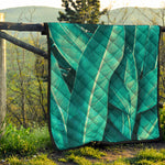 Turquoise Banana Leaf Print Quilt