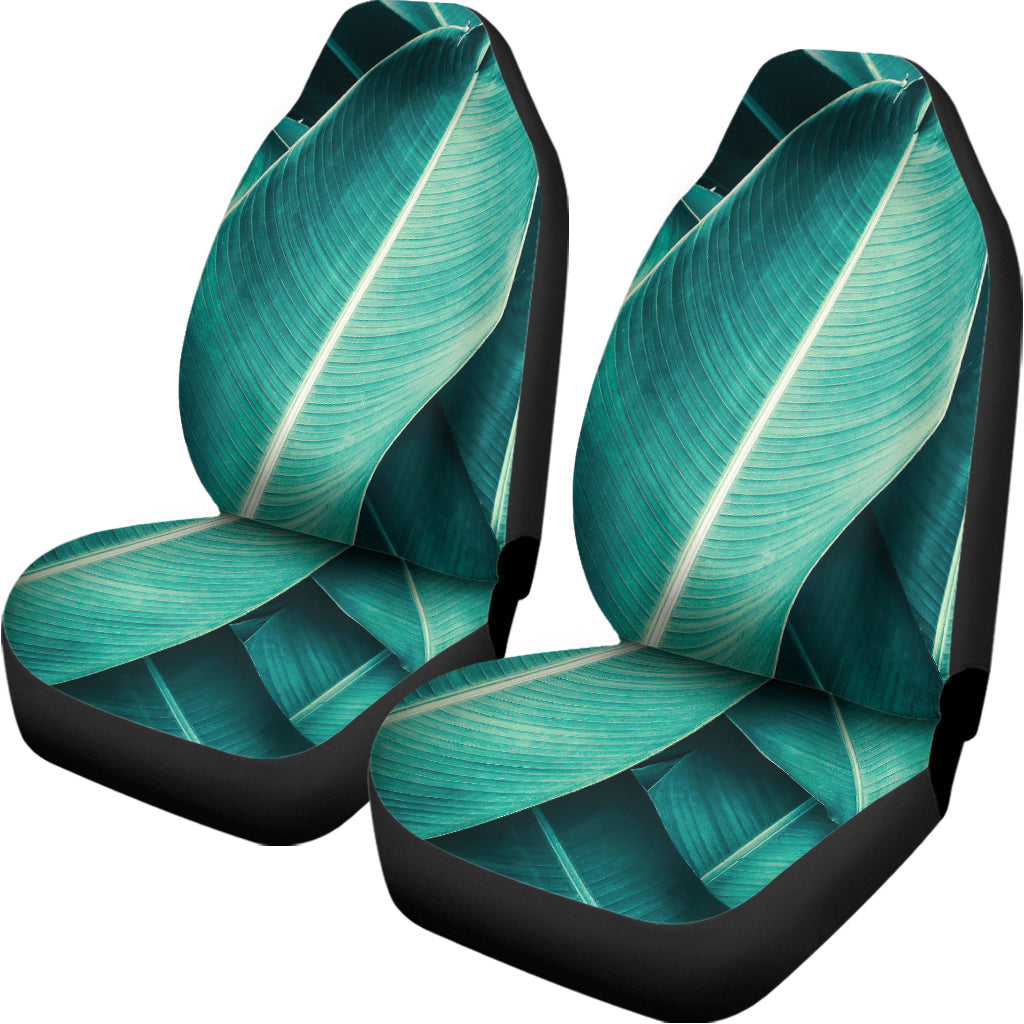 Turquoise Banana Leaf Print Universal Fit Car Seat Covers