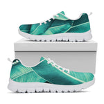 Turquoise Banana Leaf Print White Sneakers