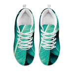 Turquoise Banana Leaf Print White Sneakers