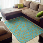 Turquoise Banana Pattern Print Area Rug