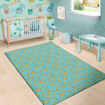 Turquoise Banana Pattern Print Area Rug