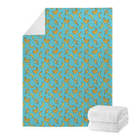 Turquoise Banana Pattern Print Blanket