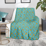 Turquoise Banana Pattern Print Blanket