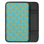 Turquoise Banana Pattern Print Car Center Console Cover