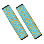 Turquoise Banana Pattern Print Car Seat Belt Covers