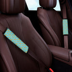 Turquoise Banana Pattern Print Car Seat Belt Covers