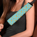 Turquoise Banana Pattern Print Car Seat Belt Covers