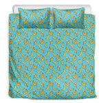Turquoise Banana Pattern Print Duvet Cover Bedding Set