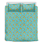 Turquoise Banana Pattern Print Duvet Cover Bedding Set
