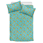 Turquoise Banana Pattern Print Duvet Cover Bedding Set
