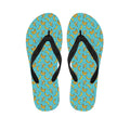 Turquoise Banana Pattern Print Flip Flops