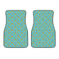 Turquoise Banana Pattern Print Front Car Floor Mats