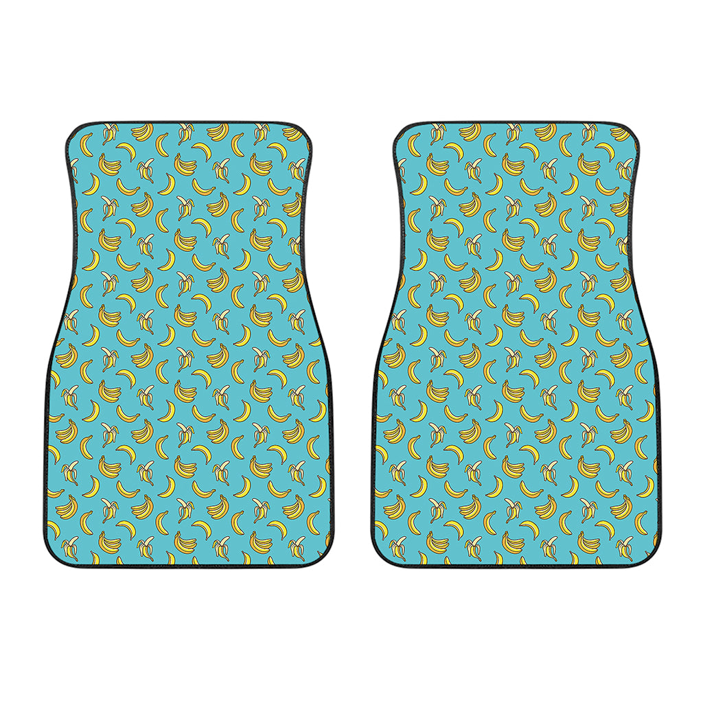 Turquoise Banana Pattern Print Front Car Floor Mats