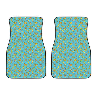 Turquoise Banana Pattern Print Front Car Floor Mats