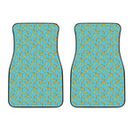 Turquoise Banana Pattern Print Front Car Floor Mats