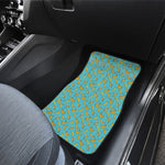 Turquoise Banana Pattern Print Front Car Floor Mats