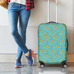 Turquoise Banana Pattern Print Luggage Cover