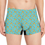 Turquoise Banana Pattern Print Men's Boxer Briefs