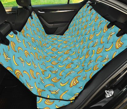 Turquoise Banana Pattern Print Pet Car Back Seat Cover