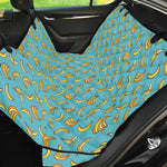 Turquoise Banana Pattern Print Pet Car Back Seat Cover
