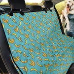 Turquoise Banana Pattern Print Pet Car Back Seat Cover