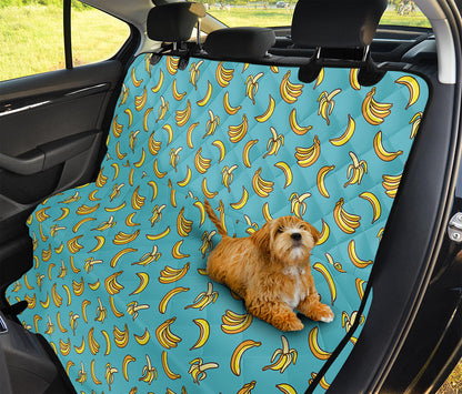 Turquoise Banana Pattern Print Pet Car Back Seat Cover