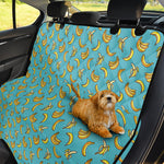 Turquoise Banana Pattern Print Pet Car Back Seat Cover