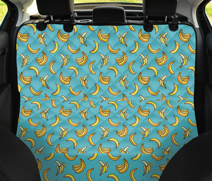 Turquoise Banana Pattern Print Pet Car Back Seat Cover