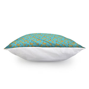 Turquoise Banana Pattern Print Pillow Cover