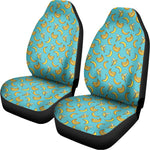 Turquoise Banana Pattern Print Universal Fit Car Seat Covers