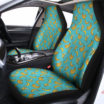 Turquoise Banana Pattern Print Universal Fit Car Seat Covers