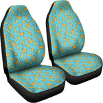 Turquoise Banana Pattern Print Universal Fit Car Seat Covers