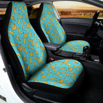Turquoise Banana Pattern Print Universal Fit Car Seat Covers