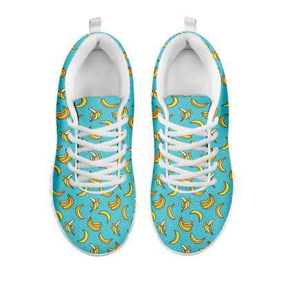 Turquoise Banana Pattern Print White Sneakers