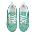 Turquoise Banana Pattern Print White Sneakers