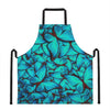 Turquoise Butterfly Pattern Print Apron